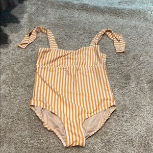 Albion Striped Yellow and White Swimsuit